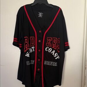 Coast Black and Red Women's Jersey Top